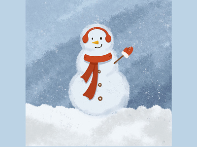 Snowman design flat illustration minimal procreate snowman winter