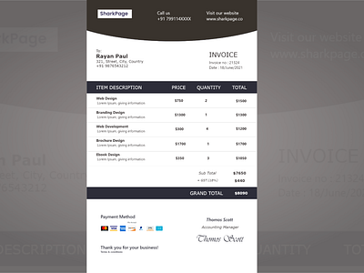 DailyUI - 046 - Invoice