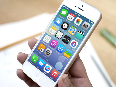 iOS 7 Springboard Redesign flat homescreen icons ios ios 7 iphone mockup redesign springboard ui