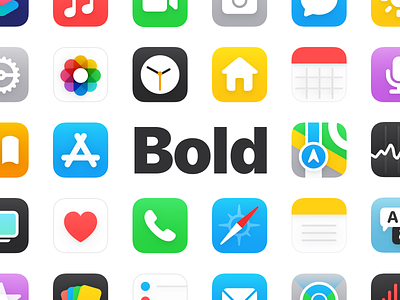 Bold (iOS 14 Icon Set) aesthetic aesthetics custom home screen icon pack icon set icons ios ios 14 redesign