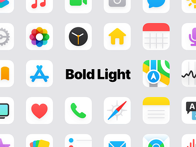 Bold Light (iOS 14 Icon Set) aesthetic aesthetics custom home screen icon pack icon set icons ios ios 14 redesign