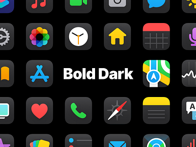 Bold Dark (iOS 14 Icon Set)