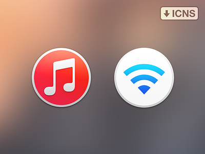 iTunes & Airport Utility airport download flat icns icons itunes os x replacement yosemite