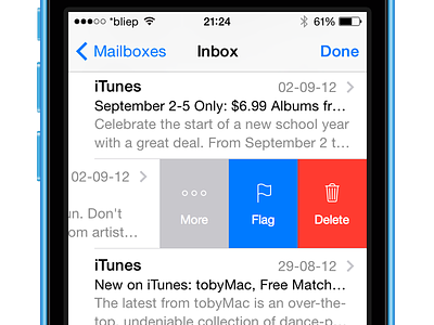 iOS 8 Mail Swipeview concept ios mockup redesign ux