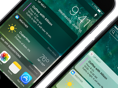 Dark iOS 10 Widgets/Notifications concept dark dark mode ios 10 notifications widgets