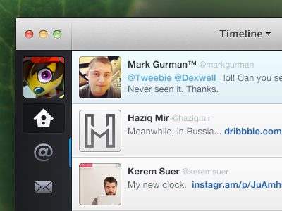 Tweebie for Mac (Rebound) app gui interface lion mac os x rebound timeline twitter