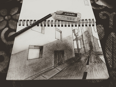 its still all about Perspective !!!!!! alley art artwork black and white blackandwhite pencil art pencil drawing pencil sketch perspective perspectives roads shadows sketch sketching street