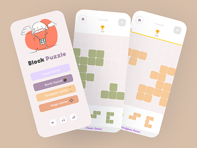 Block Puzzle Game game app game ui minimal game ui minimalgame minimimal design puzzle block puzzle block game