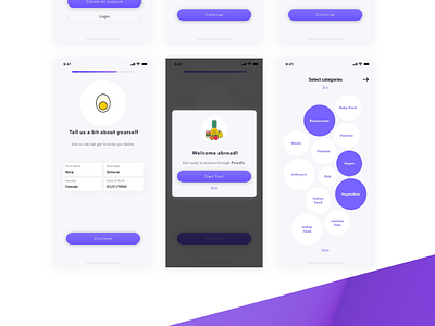 Food-waste app 3d animation app branding chefs design food food waste foodwaste graphic design illustration logo minimalistic onboarding purple restaurants typography ui ux vector