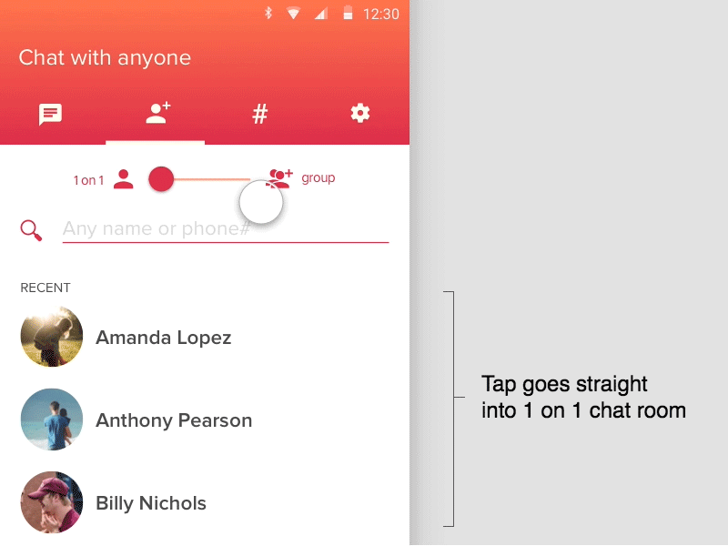 Group Toggle Redux - now with optional group name! animation group chat interaction toggle transitions ui ux