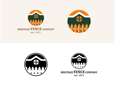 Heritage Fence Company Logo Concept branding design designcrowd flat icon identity illustration illustrator lettering logo typography vector