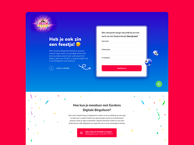 Ouderenfonds - Gordons bingofeest branding design ui ux vector website