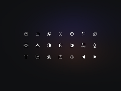 Video Editing App — Icons branding iconography icons pack ui ux