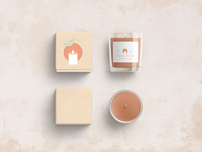 Packaging Branding branding candle fire logo peach vector