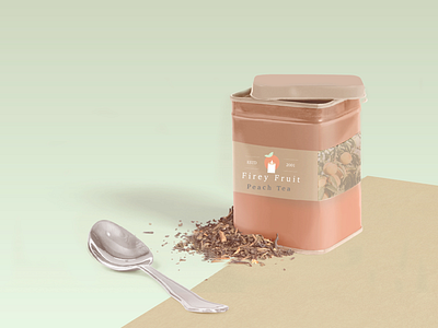Tea Packaging for Firey Fruit branding candle fire logo peach spice vector