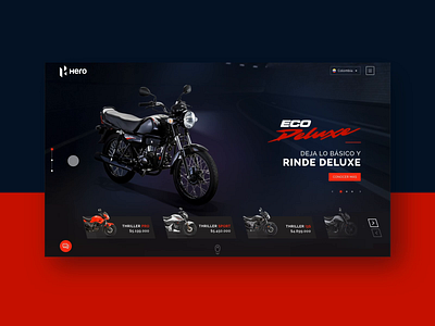 Hero motorcycles website design interface motorcycle product page ui ux website