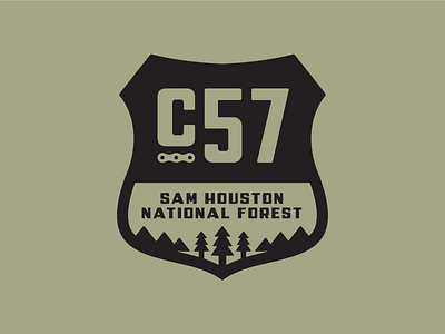 C57 Crest adventure brand system branding cycling hiking logo mountain bike mountain biking mtb outdoors parkly trees