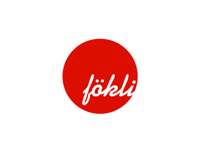 fökli logo circle logo red typography