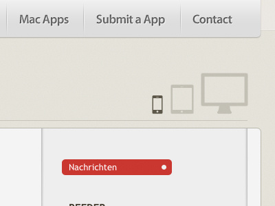 App Switcher navigation slider website