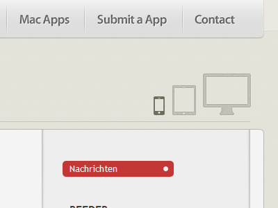 App Switcher beige slider website