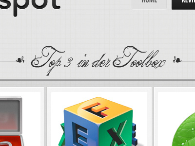 Toobox gray texture typography website