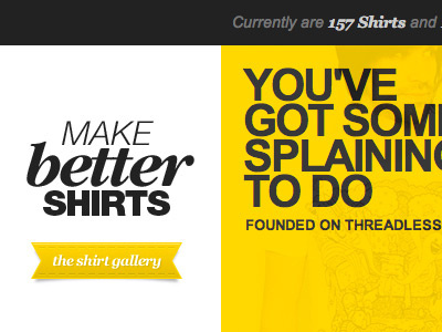 Make Better Shirts Prototype logo website yellow