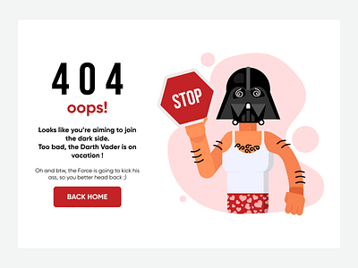 Daily UI 008 - 404 error page 404 app daily 100 challenge daily ui dailyui design error error 404 error page funny funny illustration illustration simple star wars starwars ui ux vector