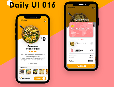 Daily UI 016 - Overlay app daily 100 challenge daily ui dailyui food app orange overlay ui uidesign uiux ux