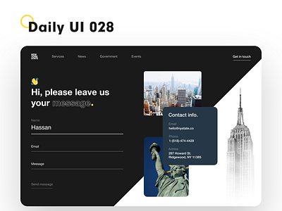 Daily UI 028 - Contact form contact contact form contact us daily 100 challenge daily ui dailyui new york new york city ui uiux ux