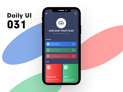 Daily UI 031 - Aupload app aupload dailyui excel powerpoint ui uiux ux word « daily 100 challenge » « daily ui » « microsoft office »
