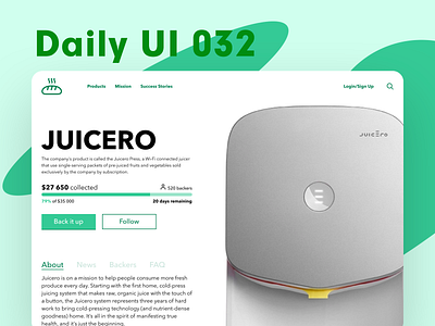 Daily UI 032 - Crowdfunding