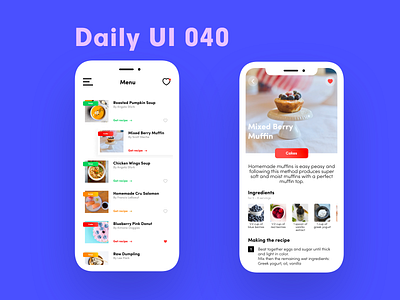 Daily UI 040 - Food recipe
