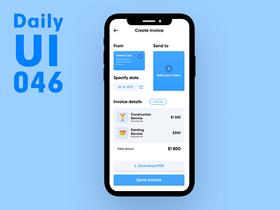 Daily UI 046 - Invoice app daily 100 challenge daily ui dailyui invoice invoice creation invoicing ui uidesign uiux ux