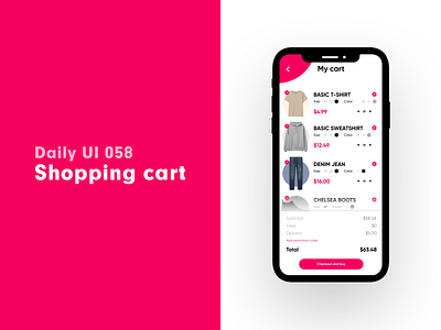 Daily UI 058 - Shopping cart daily 100 challenge daily ui dailyui shopping cart ui uidesign uiux ux
