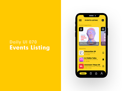 Daily UI 070 - Events listing daily 100 challenge daily ui dailyui events app events listing ui uidesign uiux ux