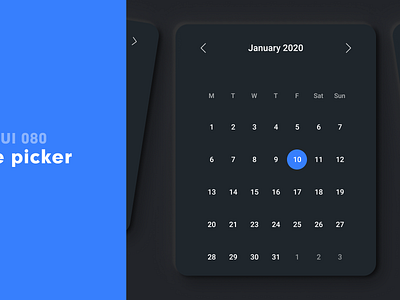 Daily UI 080 - Date picker app daily 100 challenge daily ui dailyui date picker ui uidesign uiux ux