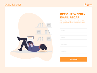 Daily UI 082 - Form daily 100 challenge daily ui dailyui form forms newsletter ui uidesign uiux ux