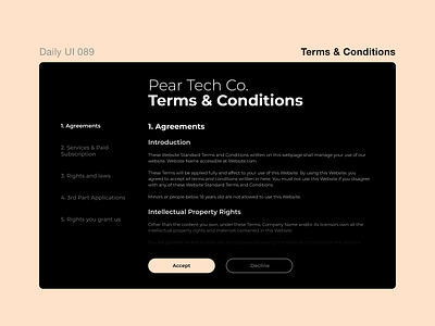 Daily UI 089 - Terms & Conditions daily 100 challenge daily ui dailyui terms of service ui uidesign uiux ux