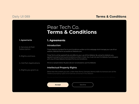 Browse thousands of Terms And Conditions UI images for design ...
