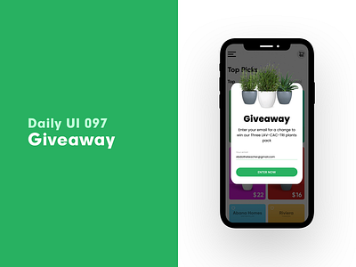 Daily UI 097 - Giveaway app daily 100 challenge daily ui dailyui giveaway ui uidesign uiux ux