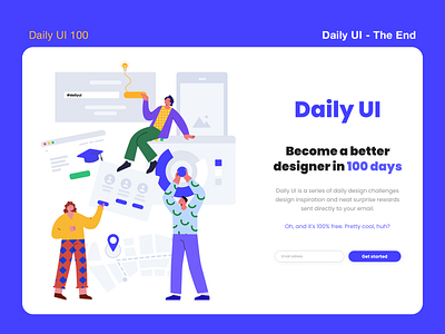 Daily UI 100 - The end daily 100 challenge daily ui dailyui flat illustration illustration design landing page ui uidesign uiux ux