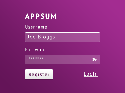 Register screen