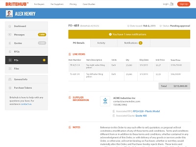 Purchase Order View ui