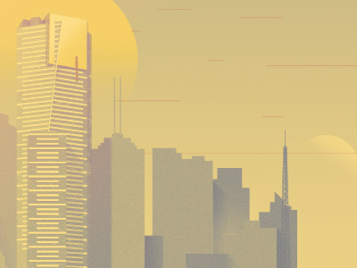 Melbourne building city eureka illustration melbourne skyline towers yellow
