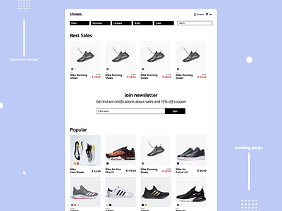 Shoes shop Landing Page concept