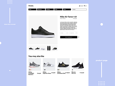 Shoes shop Product page Concept
