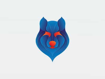 Gradient Blue Wolf Illustration - Logo Design abstract animal art background blue design dog element gradient graphic illustration isolated nature silhouette style symbol vector wild wildlife wolf