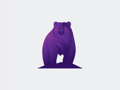 Gradient Purple Bear Illustration - Logo Design