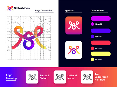 SailorMoon Lettermark Colorful Logo - Branding & Logo Design