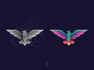 Eagle Colorful Gradient Logo bird branding colorful contruction falcon gradient grid hawk icon logo phoenix vector